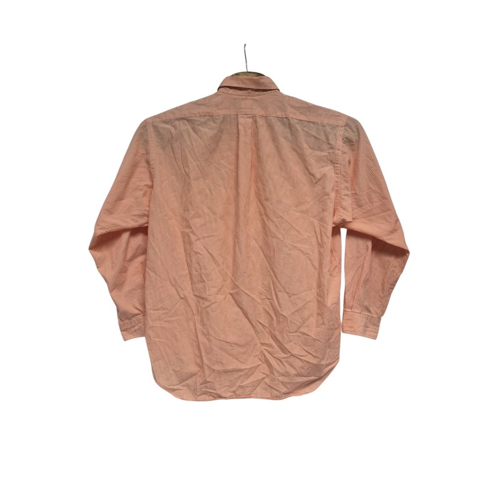 Ralph Lauren Shirt Men Large Orange Striped Long Sleeve Office Blake Cotton - Picture 3 of 7